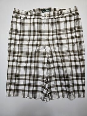 Lauren Ralph Lauren White and Brown Plaid Shorts